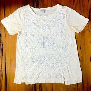 Lucky Brand Loose Fit White Cotton Shirt w Detail